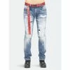 Cult Of Individuality Rocker Slim Belted Stretch Clothing Stress