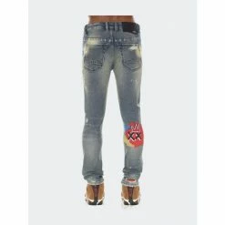 Cult Of Individuality Punk Super Skinny Jeans In Basq Denim & Bottoms Blue -Cult of Individuality Shop unnamed file 758