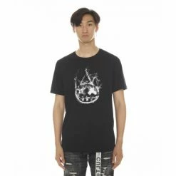Cult Of Individuality T-shirt Short Sleeve Crew Neck Tee "Smoke Logo" T-Shirts Black