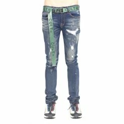 Cult Of Individuality Punk Super Skinny Belted Denim & Bottoms Reyn