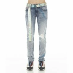 Cult Of Individuality Rocker Slim Stretch /w Belt Denim & Bottoms Skittle
