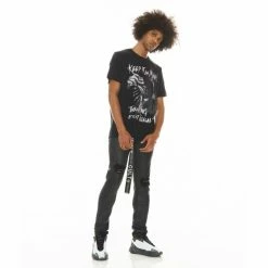 Cult Of Individuality Punk Super Skinny Jeans In Black Coated Denim & Bottoms -Cult of Individuality Shop unnamed file 87