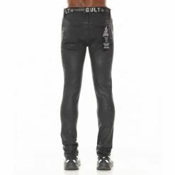 Cult Of Individuality Punk Super Skinny Jeans In Black Coated Denim & Bottoms -Cult of Individuality Shop unnamed file 89
