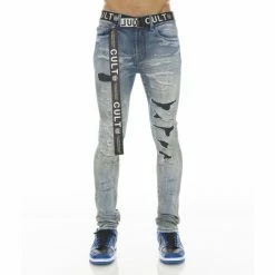 Cult Of Individuality Punk Super Skinny Stretch W/ Belt Clothing Aztec