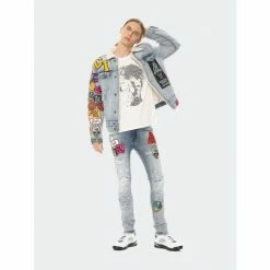 Cult Of Individuality Punk Super Skinny Jeans In Acid Denim & Bottoms Blue -Cult of Individuality Shop unnamed file 917