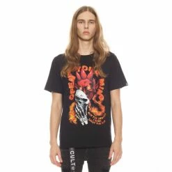 Cult Of Individuality Short Sleeve Crew Neck Tee "Open Your Mind" T-Shirts Black