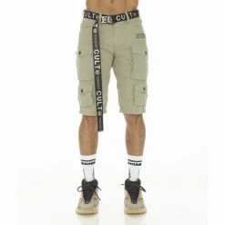 Cult Of Individuality Cargo Short Ridged /w Belt Shorts Basil